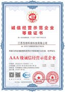 诚信经营示范单位等级证书